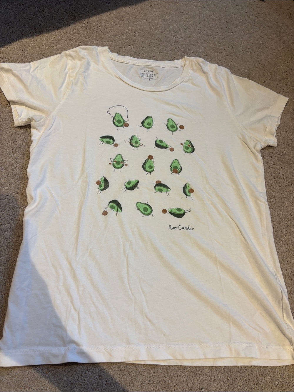 J. Crew White Avocado Graphic Tee